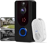 Timbre Inalámbrico con Cámara, Bextgoo HD 1080P Videoportero WiFi, Portero automatico, Detección De Movimiento, Visión Nocturna, Almacenamiento En La Nube Cifrado Gratuito (NO se Necesita Tarjeta SD)