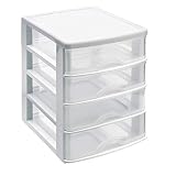 PLASTIC FORTE, Cajonera sobremesa, Blanco, 4 Cajones