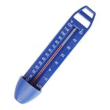 Dongzhi Termómetro de piscina Jumbo con cuerda, bolsa integrada e irrompible, ideal para todas las piscinas exteriores/interiores, spas, jacuzzis y estanques.