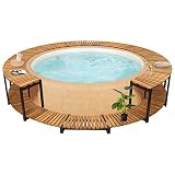 Tidyard Borde de Jacuzzi Jardín Patio Terraza Borde de Piscina Borde de Madera para Jacuzzi Madera Maciza de Acacia 273x53 cm