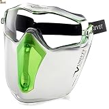BricoLoco Gafas protección y seguridad en trabajo. Antivaho. Antiempañante. Protectoras antilíquidos antipolvo. Función cubregafas para trabajar con gafas graduadas. (Gafa lente clara + pantalla)