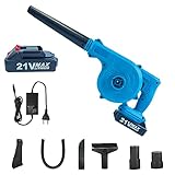 Jooheli Soplador de Hojas, 2 en 1 Aspirador y Soplador, Soplador Electrico con Batería y un Cargador, para el Césped, Soplado de Hojas, Coche, Limpieza del Polvo de Las Esquinas, Jardín