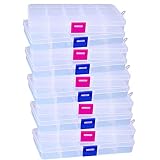 ZYHDFH Ajustable Caja de Almacenamiento de Plástico Organizador de Joyería Contenedor de Herramientas con 10 Separadores Caja de Joyería Caja de Almacenaje Caja Compartimentos 10 Piezas