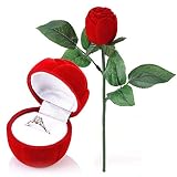 Rosa Forma Caja, NALCY Caja para Joyas, Anillo Estuches Rose Forma Collar de Terciopelo Caja de Regalo Joyas Pantalla Caja de almacenamiento para Anillos de Boda, San Valentín, Anillo de Compromiso