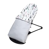 Funda y Saco para Hamaca compatible con BabyBjörn Balance Soft - Sustituye tapicería original - Tipis y Plumas - Gris - Altura de tapa Regulable –Hecho en España - Nenel