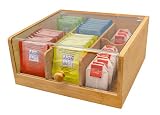NERTHUS FIH 678 Bambu Natural, Caja organizadora de bolsitas de Té, 6 departamentos