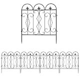 LUVODI Vallas para Jardín Metalicas, 5 Uds Vallas para Jardin Metalicas Rigidas 63,5x60cm Vallas Decorativas Grande Enrejados para Jardin Delimitadores de Bordes para Jardin Terraza Huerto Exterior
