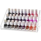 Kurtzy Expositor Pintauñas 3 Niveles - Organizador de Esmaltes Acrílico Transparente 23,5 x 12,5 x 11,5 cm – para Hasta 30 Frascos de Esmalte de Tamaño Regular – para Mesa, Tocador, Escritorio