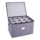 Exanko El Almacenamiento de Copas Tiene Capacidad para 12 Copas de Vino o Vino la Caja de Almacenamiento Plegable También Puede Utilizar para la Organización de Almacenamiento de Ropa