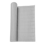 CAÑIZO DOBLE CARA | VALLA DE OCULTACIÓN RESISTENTE Estera de PVC Protección Visual Privacidad Jardín Balcón Terraza Densidad 1000 g | Dos tamaños | 1 x 3 M | 1,5 x 3 M (Largo 3 m x Alto 1,5 m, Gris)