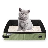 Caja de Arena para Gatos, Caja de Arena para Gatos Portátil, Caja de Aseo para Gatos, Caja de Arena Portátil Plegable, para Viajes Aire Libre con Mascotas