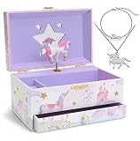 Jewelkeeper - Caja Musical Unicornio y Juego de Joyas de niñitas - 3 Regalos de Unicornio para niñas