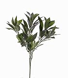 artplants.de Set 9 x Ramas Laurel de plástico Nagisa, difícilmente inflamable, Verde, 50cm - Pack de laureles Artificiales - Planta Artificial