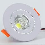 Qyyru 3000K / 6000K Focos blancos, 3W / 5W Lámpara de techo LED incrustada Energía Ahorro de energía Foco de aluminio oculto Mini luces de panel integrado 40-65mm Agujero de corte Lámpara