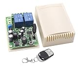 Receptor Universal 433 MHz Radio Receptor con Transmisor Autoaprendizaje 2 Canales para Garaje Puertas Portón Automática Persianas Luces Motor Momentary Toggle Latched Mode Relay AC 220V