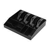 Cajas registradoras, ocho rejillas Cajón registrador Insertar moneda Bandeja Cajero Caja de seguridad de almacenamiento ordenado para organizar el dinero por denominación (Negro)
