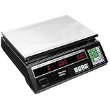 JEVX Bascula Comercial Digital de 40kg - 2 EN 1 CON BATERIA RECARGABLE y Fuente de Alimentacion - Precision 5 Gramos Comercio Balanza Inalambrica para Fruteria 40 Kilos Peso Industrial Medidor de Peso