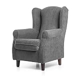 SUENOSZZZ-ESPECIALISTAS DEL DESCANSO Sillon Relax, Sillon orejero para Lactancia Irene. Tapiceria Antimanchas acualine Color Gris. Butaca para Dormitorio, Salon o habitacion de Bebe