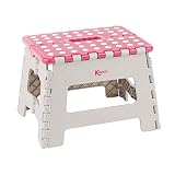Taburete pequeño KL064455EU de Kleeneze con asa de transporte | Ligero | Se pliega fácilmente para un almacenamiento compacto | Ideal para lugares de difícil acceso