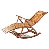 ZXQZ Silla Gravedad Cero Silla plegable - Playa para acampar al aire libre Silla mecedora Silla de playa para adultos Pausa para el almuerzo Balcón Casa multifuncional de bambú Silla de dormir Antigua