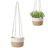 Cesta Macetas Cuerda Colgante, Macetas Colgantes Interior, Soporte para Plantas Moderno, Fuerte Decorativo y Resistente Al Desgaste, Adecuado para El Hogar, Interior, Exterior, Jardín, Sala De Estar