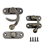 JPGhaha 20 Pares Cierres Cajas Vintages Cerradura Caja Madera de Bronce Cerradura Antigua Decoración de Metal con Tornillos Exquisita Cerradura de Estilo Retro para Caja de Madera Caja de Joyaría