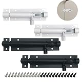 Pestillo Puerta Corredera, Perno de aleación de aluminio para puerta con tornillos, perno de torre, pestillo de puerta para habitación, garaje, jardín, paquete de 4 (3', 4')