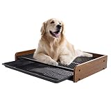 Cajas de arena/ Inodoro para Perros Mascotas Inodoro Para Perros Extra Grande Orinal Para Mascotas, Soporte Para Almohadilla Para Pipí Con Bandeja, Suministros Para Perros De Lavado De Lavabo, Madera