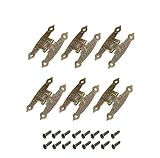 Ncheli 6 pcs Bronce Gabinete Bisagra,Vintage Armario Bisagras Bisagras Antiguas Bisagras Decorativas Puertas Bronze Fer Design para Armarios