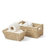 Artera - Juego de cesta de mimbre para baño, cesta tejida a mano para papel higiénico, toallas de mano, artículos de aseo en el baño