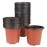 KINGLAKE Macetas de plástico de 100 para Plantas, Flores y para Sembrar, 10 cm de Diámetro, Jardinería