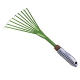 Jixista Rastrillo de Hojas Nueve Dientes Rastrillo de Hierba Hoja sin savia Herramientas de jardín Olla Pala Pala Suministros de jardinería Rastrillo de jardín de Metal Rastrillo de Hierba