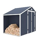Caseta de Resina Jardín Gardiun Sylvana B- 5 m² con Leñero Exterior 260x192x226 cm Antracita