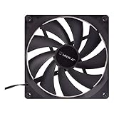 UNYKAch Ventilador de Ordenador 140 mm, 51790, Negro Básico PC, 1000 RPM, 3 Pines, 9 Aspas, Silencioso