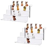 CECOLIC Soporte de exhibición de acrílico Transparente, Estante Vertical Grande de 4 Pasos, para Figuras, Magdalena, lápiz Labial, Esmalte de uñas, condimento, 30 x 27.5 x 16.5 cm (2 Pack)
