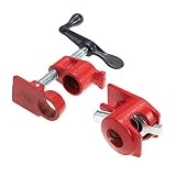 UKCOCO 1/2'Abrazaderas para tubos de pegado Carpintería de hierro fundido para carpintería Junta articulada para tuberías de agua (roja)