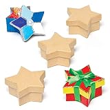 Baker Ross Cajas en Forma de Estrella (paquete de 5) para que los niños decoren y personalicen para actividades de manualidades, ideal para guardar adornos artesanales