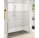 Mampara de Ducha FRONTAL Corredera 3 Hojas Mojacar – 1 Fijo y 2 Puertas Correderas SERIGRAFÍA – de 1,90 metros de alto y Cristal Templado 5mm de espesor - Máximo Espacio Entrada - 100 cm