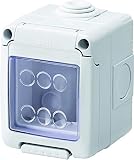 Caja de superficie estanca Serie 27 para mecanismos SYSTEM de GEWISS - IP55-2 Módulos - Gris RAL 7035 - GW27042DY