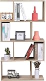 Etnicart - Librería estantería color roble oficina moderna contemporánea bicara divisorio madera casa día 70 x 23,5 x 127,5 autoportante estanterías cubos pared diseño entrada salón