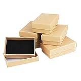 KBNIAN 24pcs Cajas de Regalo Rectangulares Cajas de Papel Kraft para Regalo 8 * 5 * 2,8cm Caja de Cartón Pequeña con Tapa Caja de Presentación con Espuma para Joyería Pascua Boda Cumpleaños Fiesta