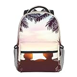 AIKORSCU Mochilas Escolares Niños Niñas Hombre Mujer, Viaje Trabajo Estudios Bolsa Escolar, Bookbag Hamaca de playa de amor de pareja Mochila Escolar