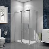 120x80x195cm Cabina de Ducha Puerta Corredera con Cristal Templado de 6mm ANTICAL, Mamparas de Ducha Perfil Aluminio Liso