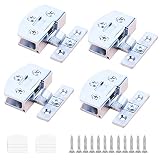 Widream 4 pcs Clip para Puertas de Vidrio, Abrazadera de Vidrio de Bisagra, Cristal Bisagra para Puerta de Armario, Zinc Aleación, con Tornillos, para Puerta de Vidrio, Vitrina de Vidrio