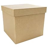 Décopatch BT039C - Un support en papier brun mâché 16x16x14 cm, Boite carrée