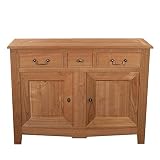 GONTIER - Aparador pequeño de cerezo macizo, 130 x 97 x 45 cm