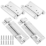 Qixuer 2 Pcs Doble Acción Primavera Bisagra,Bisagras de Puerta Bisagra de Acero Inoxidable Bisagras de Puerta Vaivén Con 2 Pcs Pernos de Bloqueo de Puerta para Salón Cafe Puerta Tienda Swing Puerta