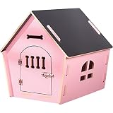Casa de Madera para Perros con Cerradura I Casa para Perros de Interior I Lugar para Dormir para Las Mascotas I Repelente al Agua y Estable I Varios tamaños y Colores (S (41 x 46 x 45cm), Style 4)