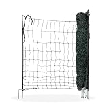 horizont Red eléctrica para aves de corral, de doble punta, 25 m, 120 cm de alto, con electricidad, valla de gallinas móvil, electrificable, valla de jardín para aves de corral, pollos