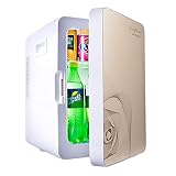 Mini Nevera Portátil De 20 litros para Coche, con Alimentación De CA/CC, Termoeléctrica, Calentador, Puerta De Vidrio Templado, Hogares, Oficinas Y Dormitorios Gold